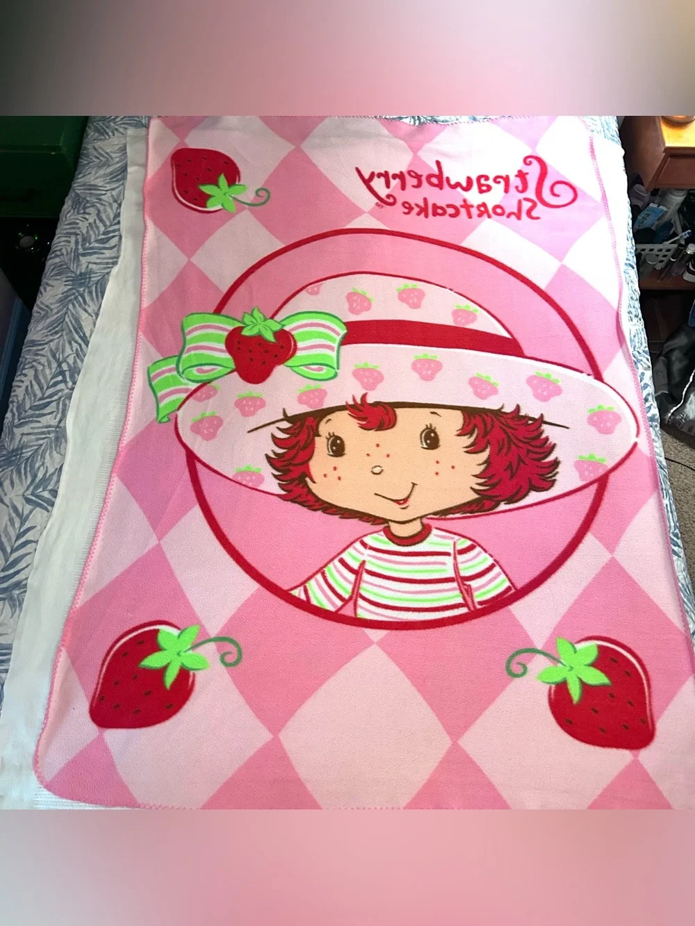 Vintage Stawberry Shortcake Fleece Throw Blanket 2003